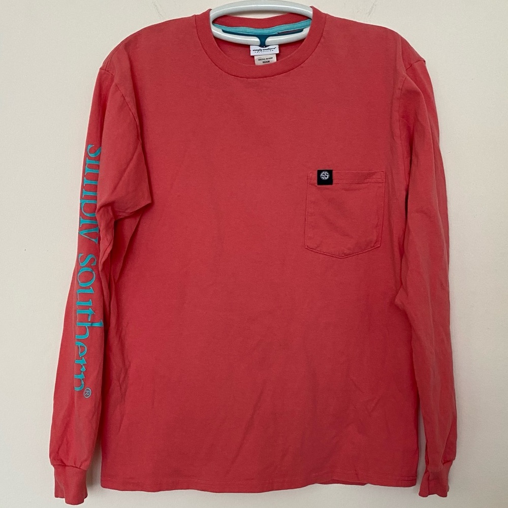 ❤️ Simply Southern Coral Long Sleeve Tee - Medium
